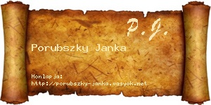 Porubszky Janka névjegykártya