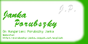 janka porubszky business card